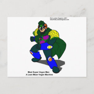 Cartão Postal Super Vegan Man (Nosso Mascote) Presentes Camiseta