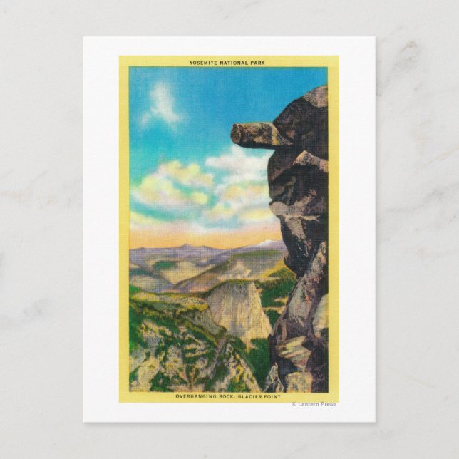 Cartão Postal Superando Rock no Glacier PointYosemite, CA (Frente)
