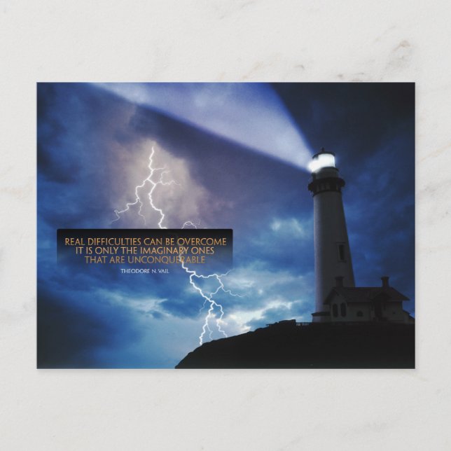 Cartão Postal Superar Dificuldades Cartão-postal Inspiracional (Frente)