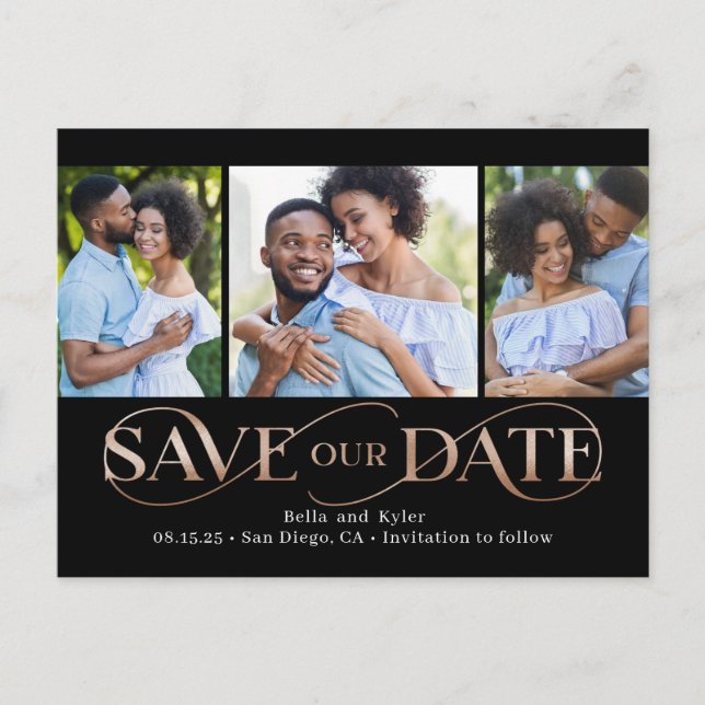 Cartão Postal Superb Swirl 3 Fotografias Salvar O Cartão-Postal  (Frente)