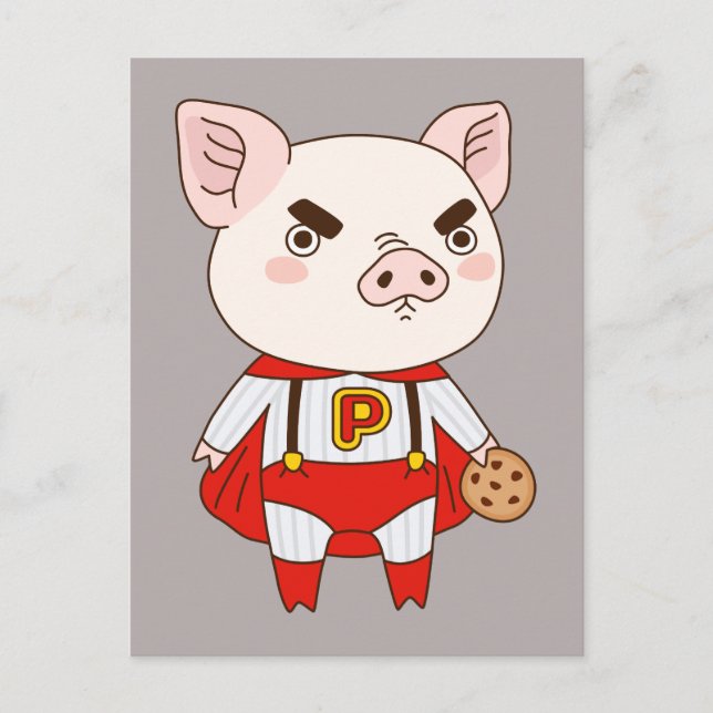 Cartão Postal Superduper Piggy (Frente)