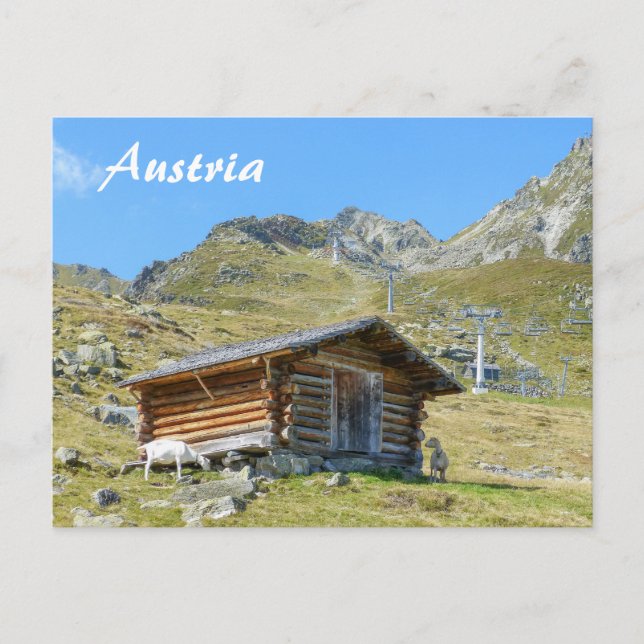Cartão Postal Superfície de Montanha da Áustria (Frente)