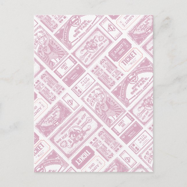 Cartão Postal Supergirl Admite Um Padrão Rosa (Frente)