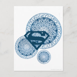 Cartão Postal Supergirl Blue Circle Design