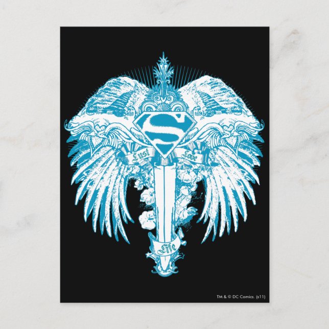 Cartão Postal Supergirl Blue Wings (Frente)