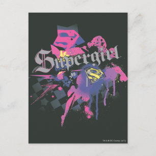 Cartão Postal Supergirl Checkered Splatter