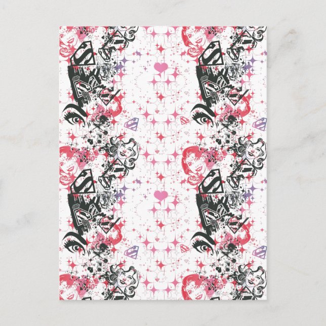 Cartão Postal Supergirl Collage Pattern (Frente)