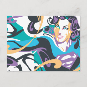 Cartão Postal Supergirl Color Splash Swirls 1