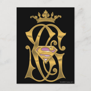 Cartão Postal Supergirl Dourada Crown