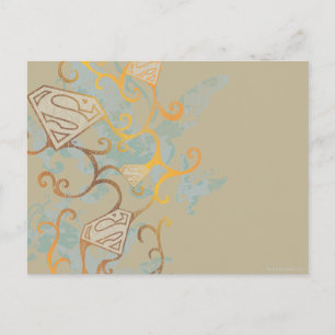 Cartão Postal Supergirl Dourada e Marrom