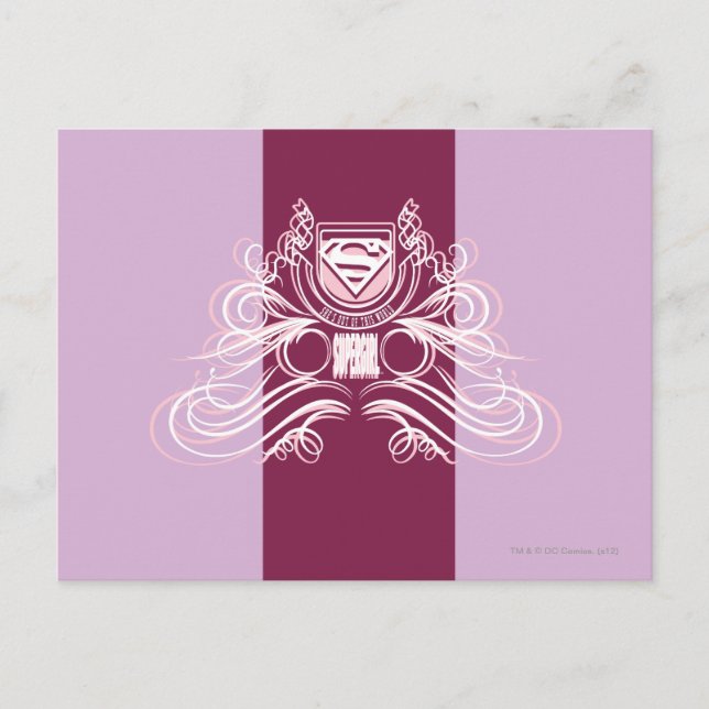 Cartão Postal Supergirl Flourish Design (Frente)