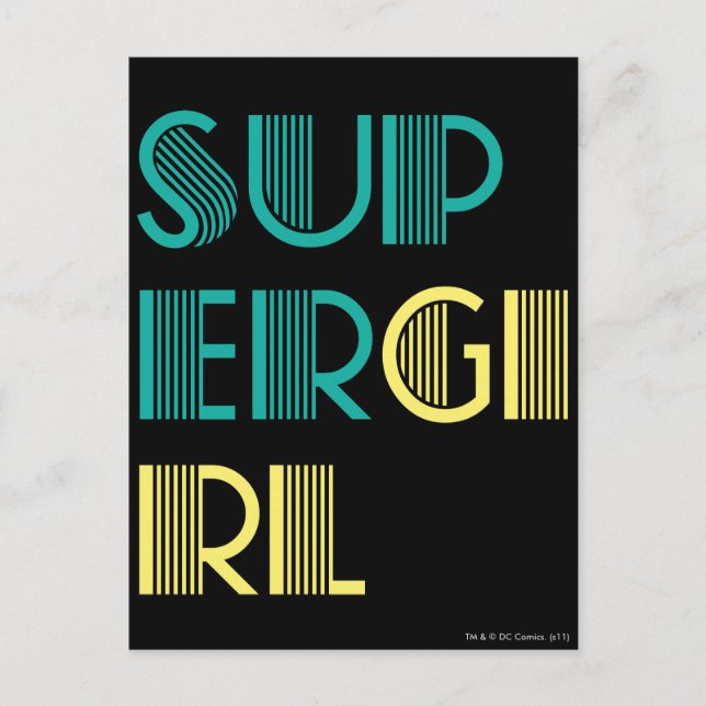 Cartão Postal Supergirl Green e Yellow (Frente)