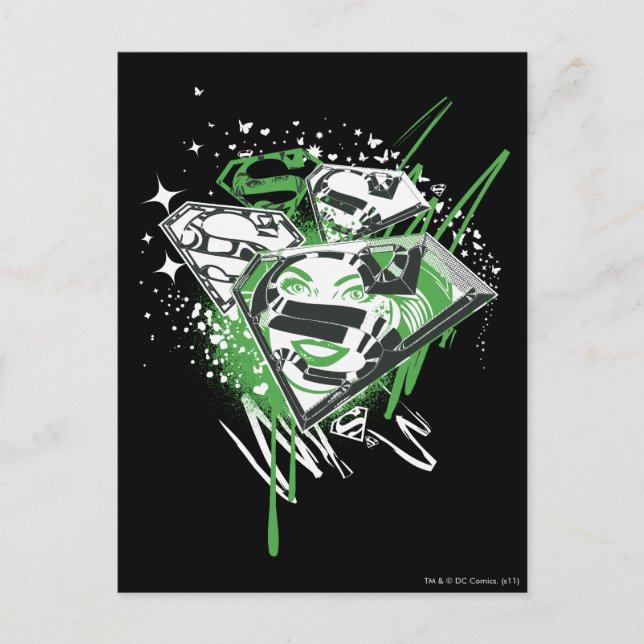 Cartão Postal Supergirl Green Spills (Frente)