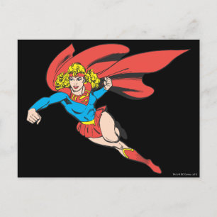 Cartão Postal Supergirl Leaps e Punhos