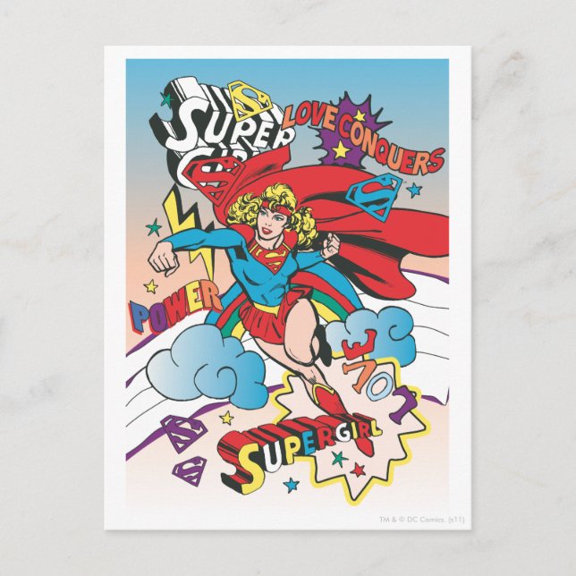 Cartão Postal Supergirl Love Conquers (Frente)