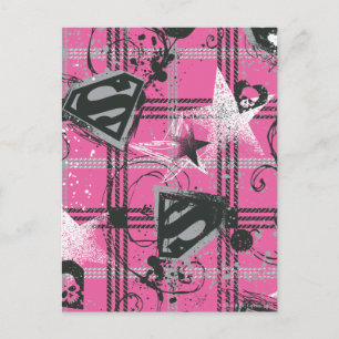 Cartão Postal Supergirl Pink Splatter Square