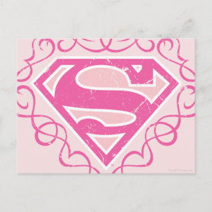 Cartão Postal Supergirl Pink Stripes