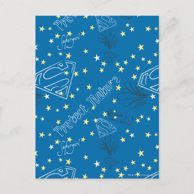 Cartão Postal Supergirl Proteger o padrão da natureza (Frente)