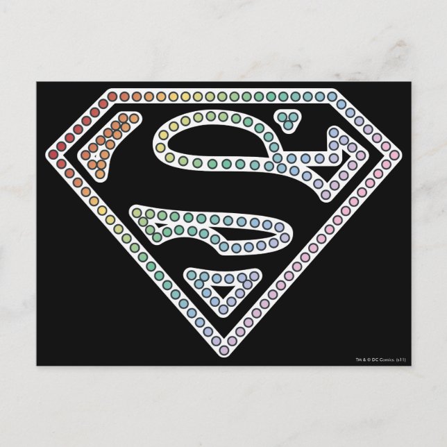 Cartão Postal Supergirl Rainbow Outline Logo (Frente)