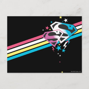 Cartão Postal Supergirl Rainbow Stripes