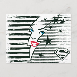 Cartão Postal Supergirl Relâmpago com Rosto