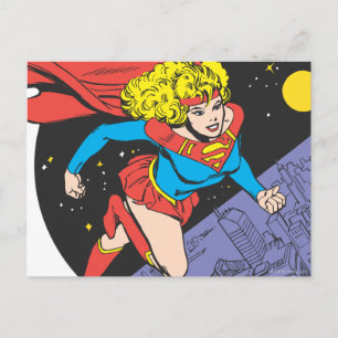 Cartão Postal Supergirl salta no espaço