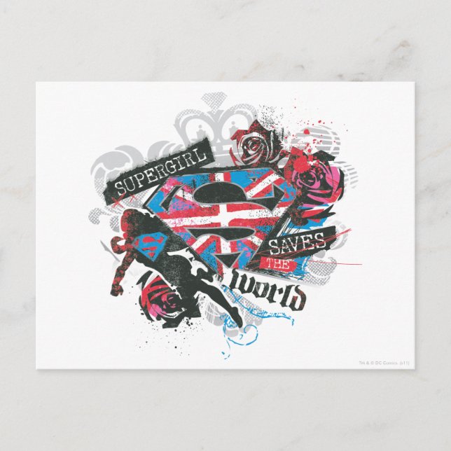 Cartão Postal Supergirl salva o mundo (Frente)