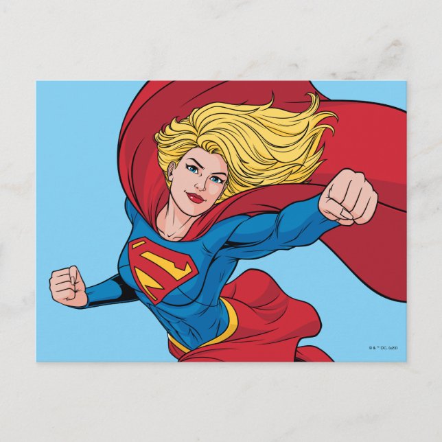Cartão Postal Supergirl Stance Adorável (Frente)