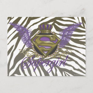 Cartão Postal Supergirl Zebra Print