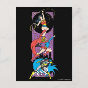 Cartão Postal Superheroínas Em Ação