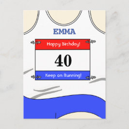 Cartão Postal Superior Branco do Runner