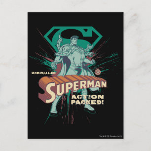 Cartão Postal Superman action packed