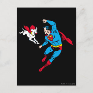 Cartão Postal Superman and Krypto 2