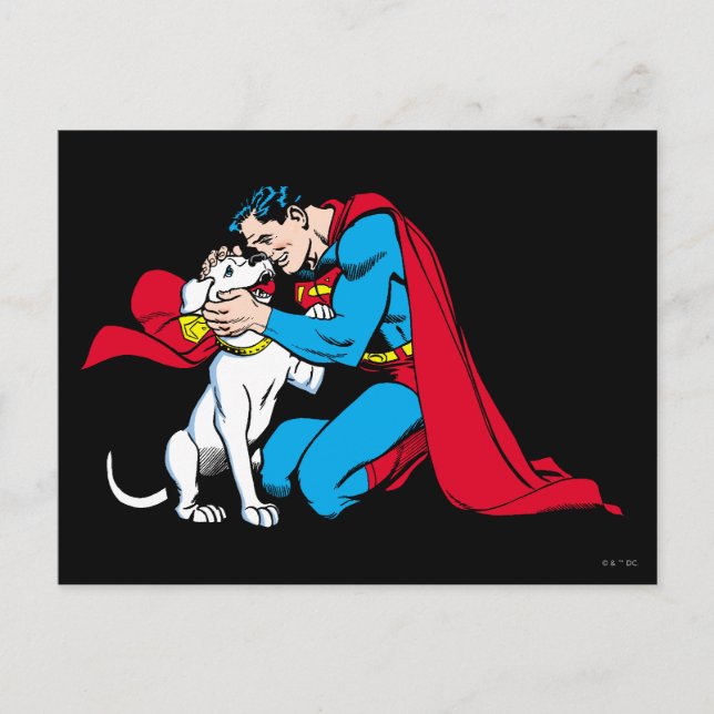 Cartão Postal Superman e Krypto (Frente)