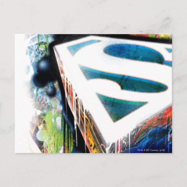 Cartão Postal Superman Estilizado | Logotipo de Grafite urbano (Frente)