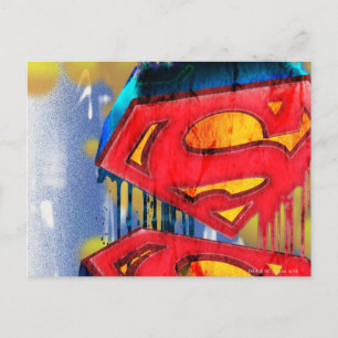 Cartão Postal Superman Estilizado   Logotipo de tinta urbana
