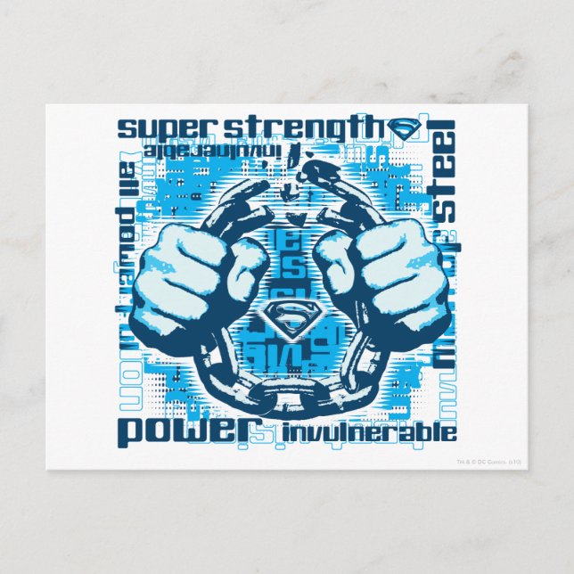 Cartão Postal Superman Phrase Collage (Frente)