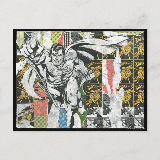 Cartão Postal Superman - Rise Up Collage (Frente)