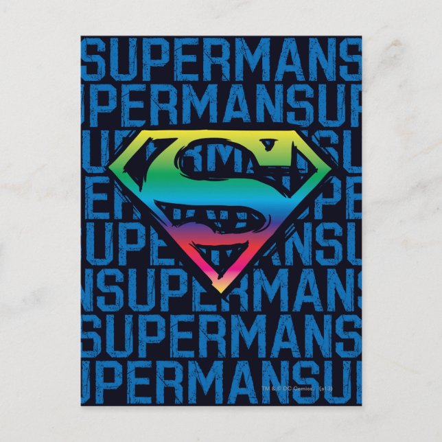 Cartão Postal Superman S-Shield | Logotipo arco-íris (Frente)