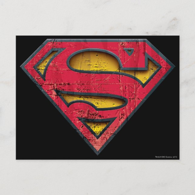 Cartão Postal Superman S-Shield | Logotipo em relevo (Frente)