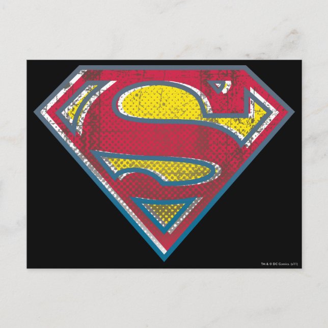 Cartão Postal Superman S-Shield | Logotipo impresso (Frente)