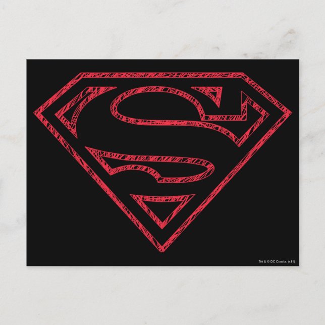 Cartão Postal Superman S-Shield | Logotipo vermelho (Frente)