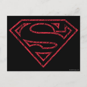 Cartão Postal Superman S-Shield Logotipo vermelho