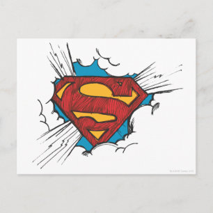 Cartão Postal Superman S-Shield   Within Clouds Logo