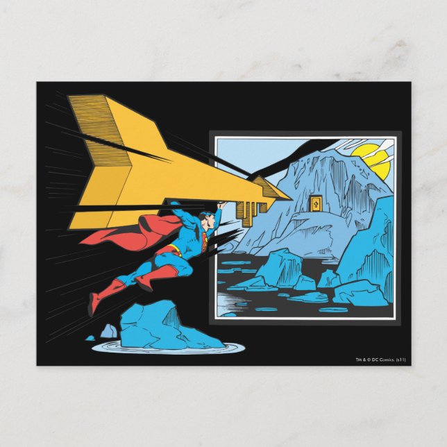 Cartão Postal Superman Tunneling Into Rock (Frente)