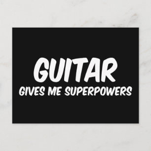 Cartão Postal Superpoderes de Guitarra Música de Super-herói Eng