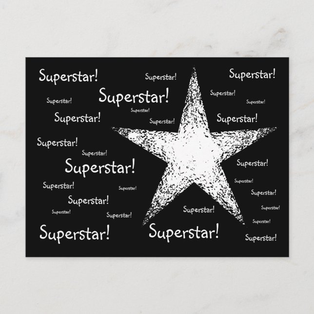 Cartão Postal Superstar! | Preto (Frente)