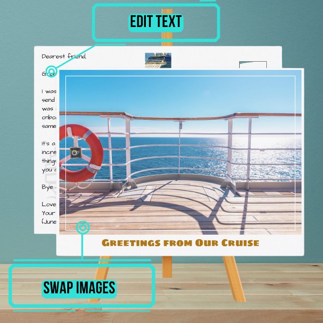 Cartão Postal Supervisionando a viagem do navio de cruzeiro ao m (Please enjoy our cruise ship postcard)