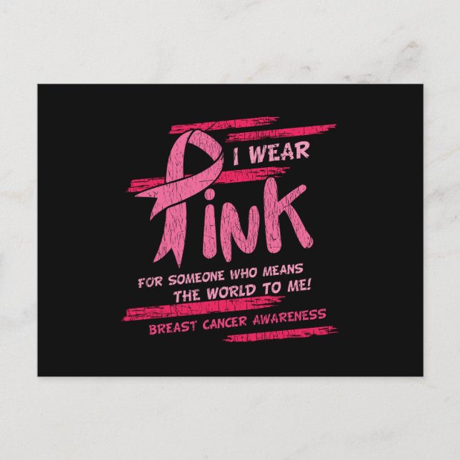 Cartão Postal Suporte à Família de Consciência do Cancer da Mama (Frente)