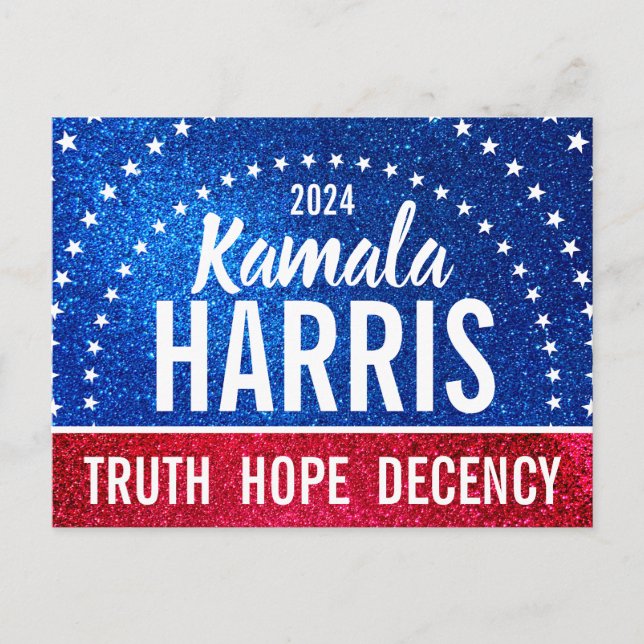 Cartão Postal Support Kamala Harris 2024 Progress and Unity (Frente)